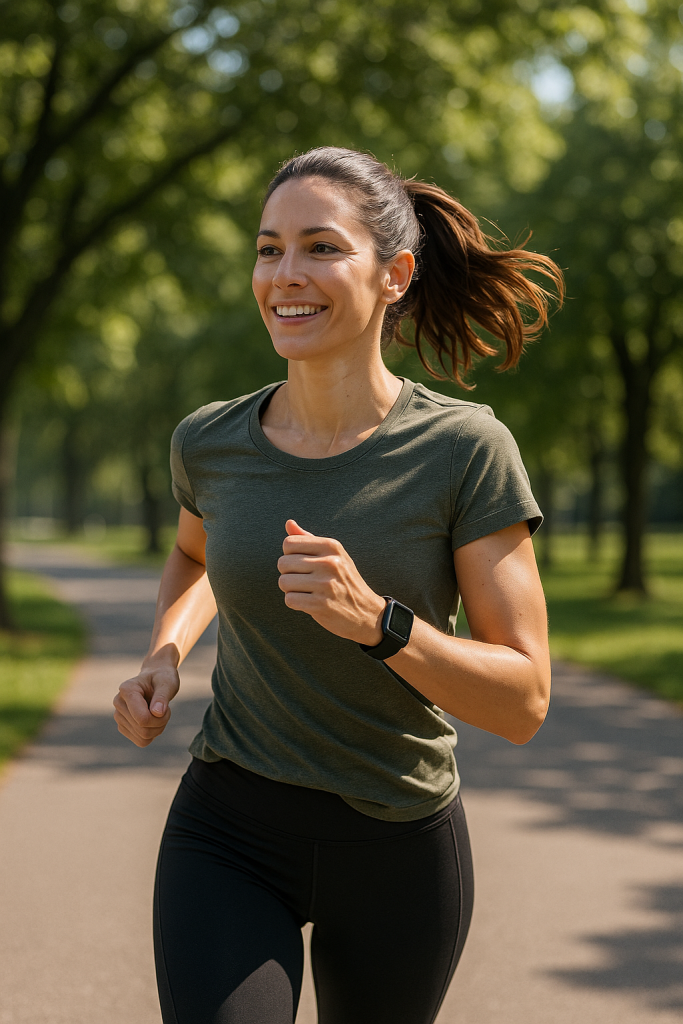 mujer haciendo ejercicio físico al aire libre